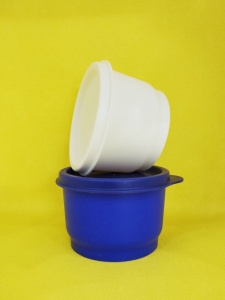 Закусочный стаканчик цветной (набор 2 шт) синий, белый