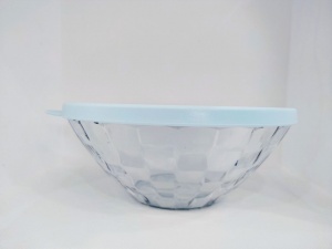 Чаша "Бриллиант" 500 мл в белом цвете с голубой крышкой