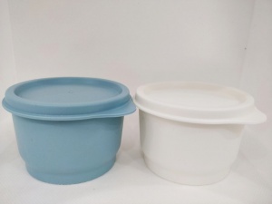 Закусочный стаканчик цветной (набор 2 шт) голубой, белый