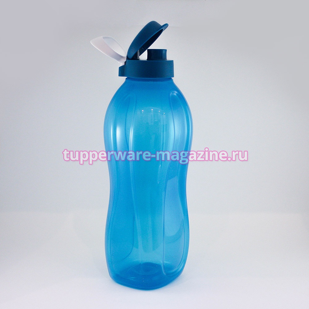Эко-бутылка 2 л с клапаном и с ручкой-держателем в синем цвете