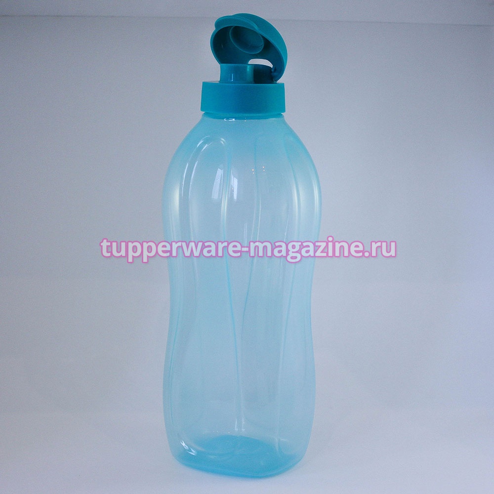 Эко-бутылка 2 л с клапаном в голубом цвете