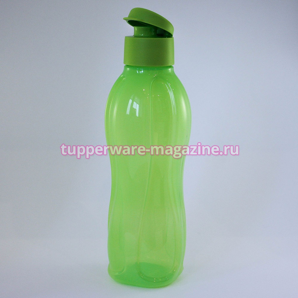 Эко-бутылка 1 л с клапаном в салатовом цвете