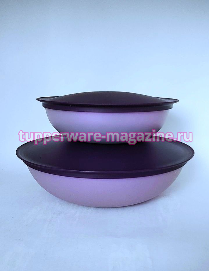 Набор чаш "Аллегро" 2 шт (740 мл и 1,5 л) в сиренево-фиолетовом цвете