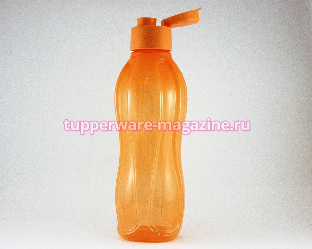 Эко-бутылка (750 мл) с клапаном в оранжевом цвете