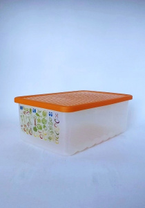 Контейнер "Умный холодильник" (1,6 л) с оранжевой крышкой