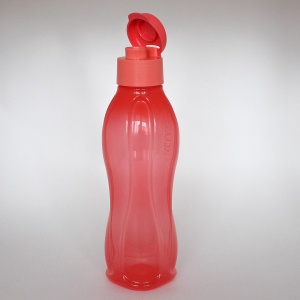 Эко-бутылка 1 л с клапаном в коралловом цвете