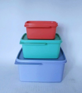 Набор контейнеров "Каскад" 3 шт ( коралловый, цвета мяты, сиреневый)