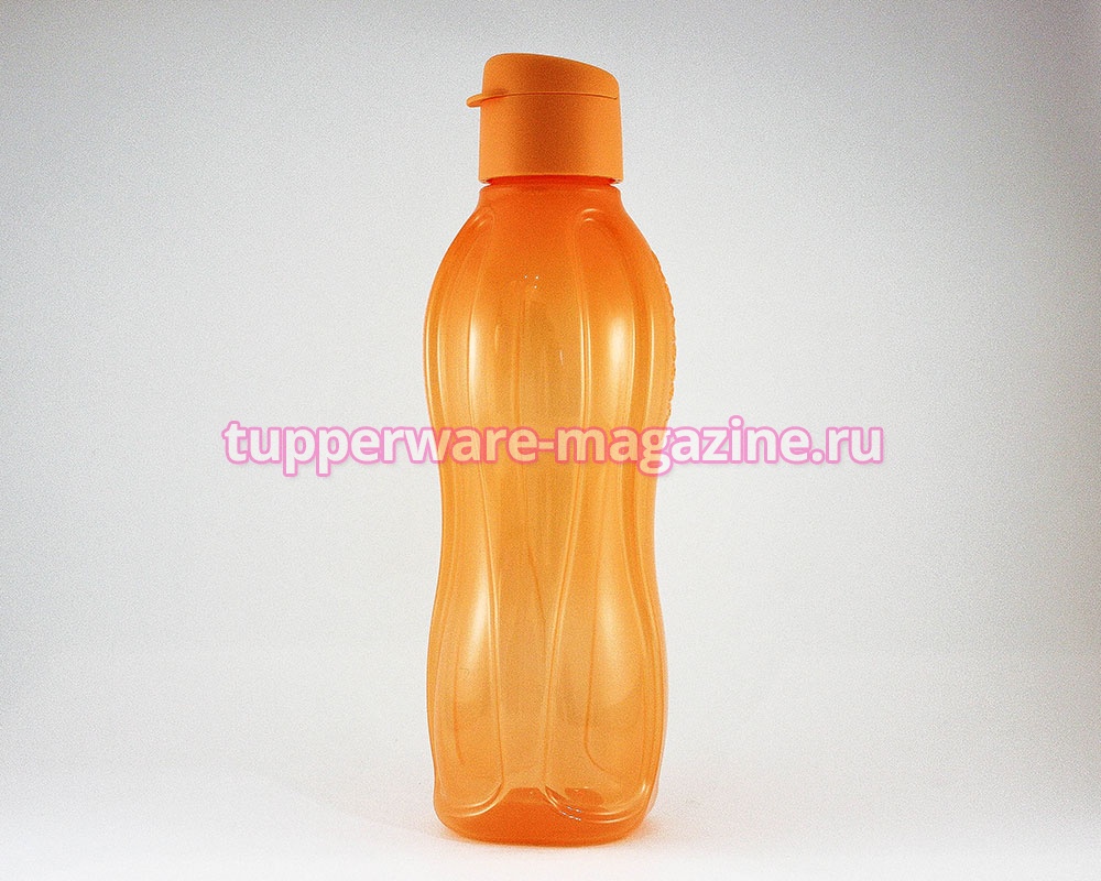 Эко-бутылка (750 мл) с клапаном в оранжевом цвете