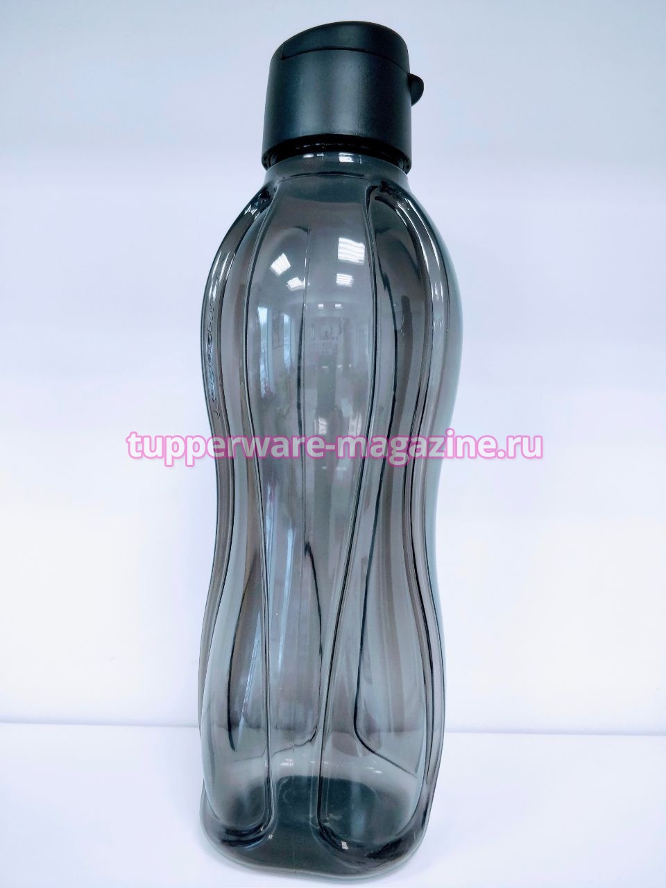 Эко-бутылка 1 л с клапаном в сером цвете