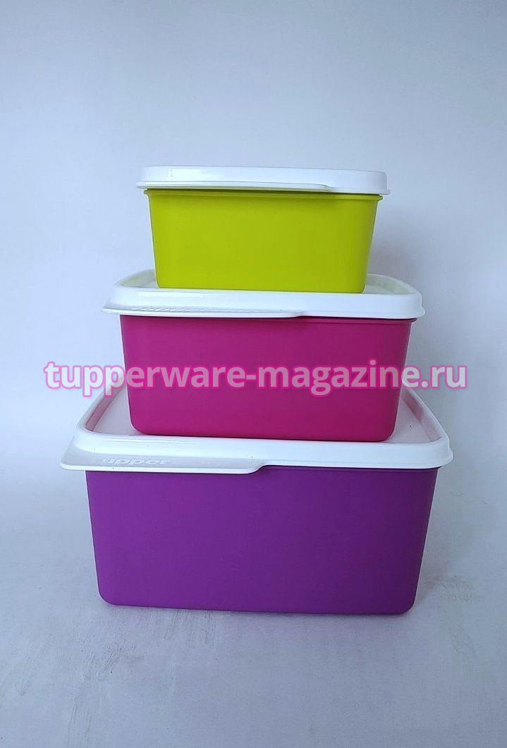 Набор контейнеров "Каскад" 3 шт ( салатовый, розовый, фиолетовый)