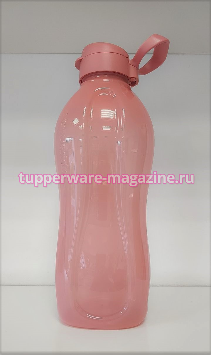 Эко-бутылка 2 л с клапаном и ручкой-держателем в цвете пыльная роза